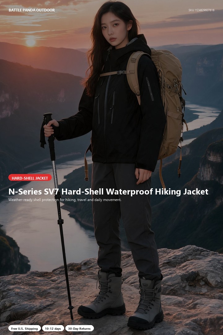 N-Series SV7 Hard-Shell Waterproof Hiking Jacket detail
