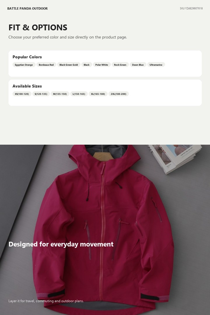 N-Series SV7 Hard-Shell Waterproof Hiking Jacket detail