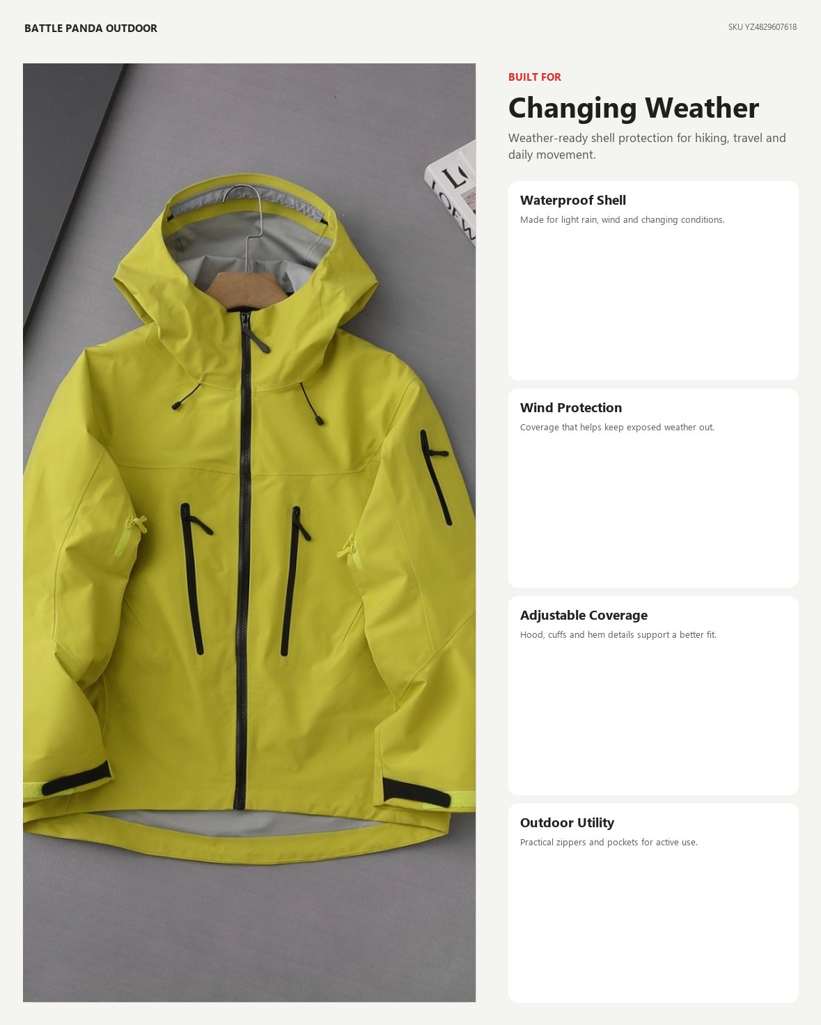 N-Series SV7 Hard-Shell Waterproof Hiking Jacket detail