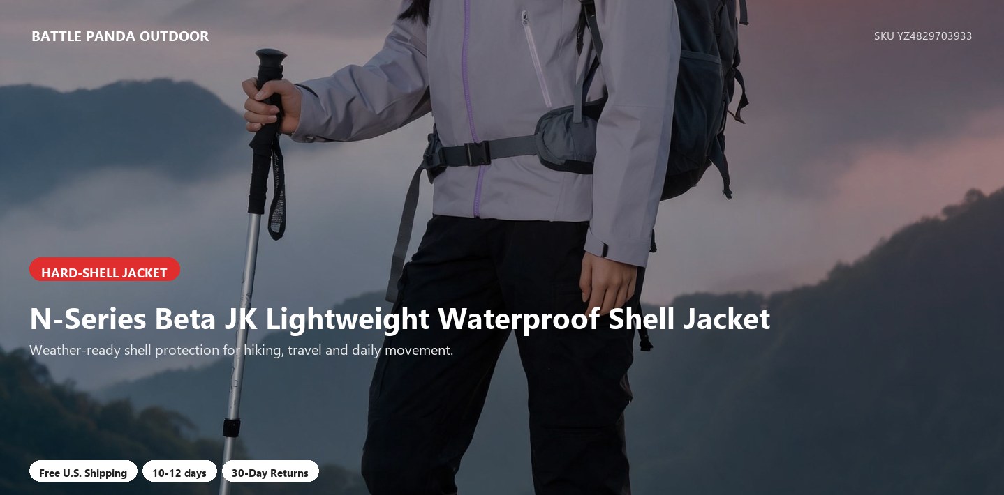 N-Series Beta JK Lightweight Waterproof Shell Jacket detail