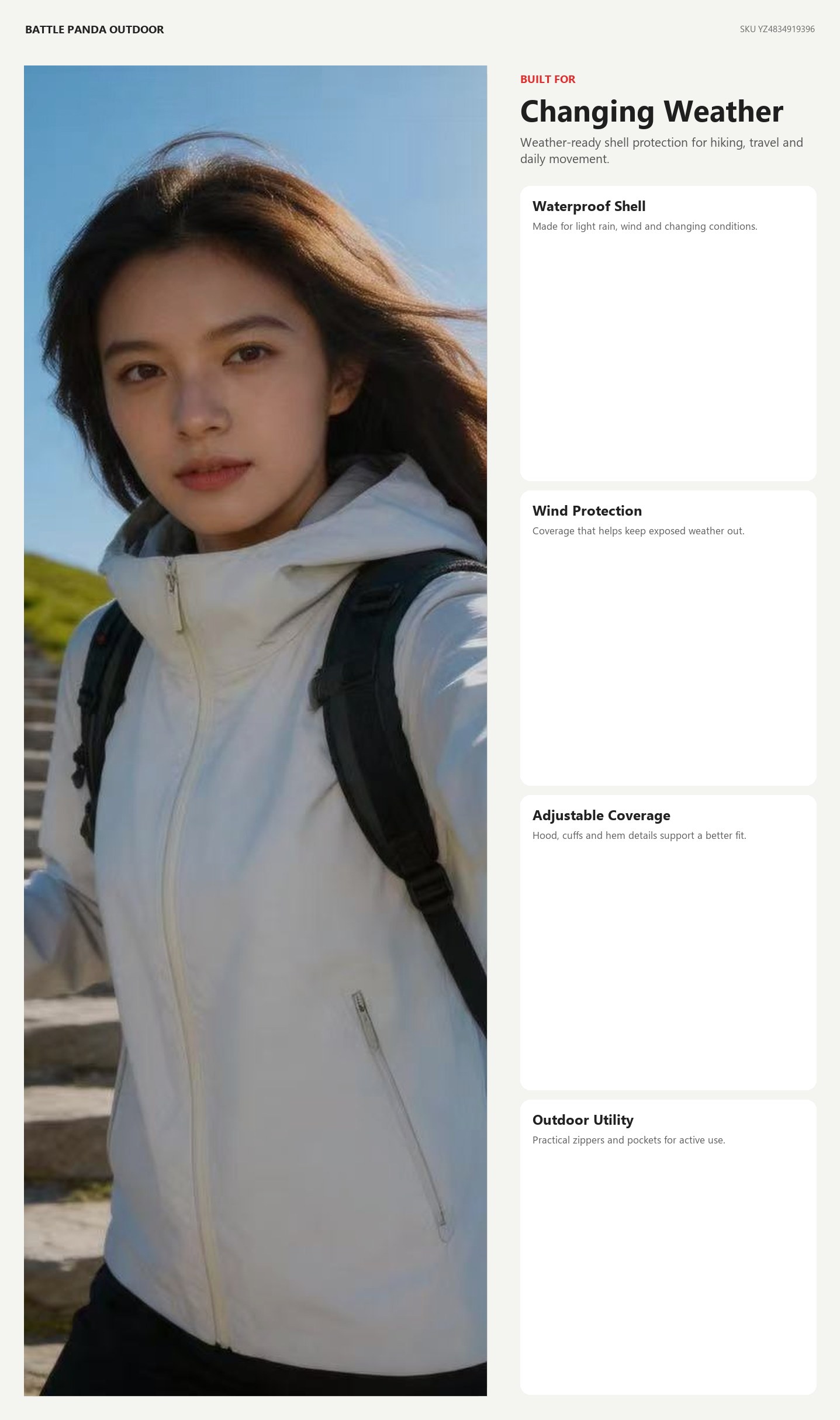 N-Series SD Women's Lightweight Wind Shell Jacket detail