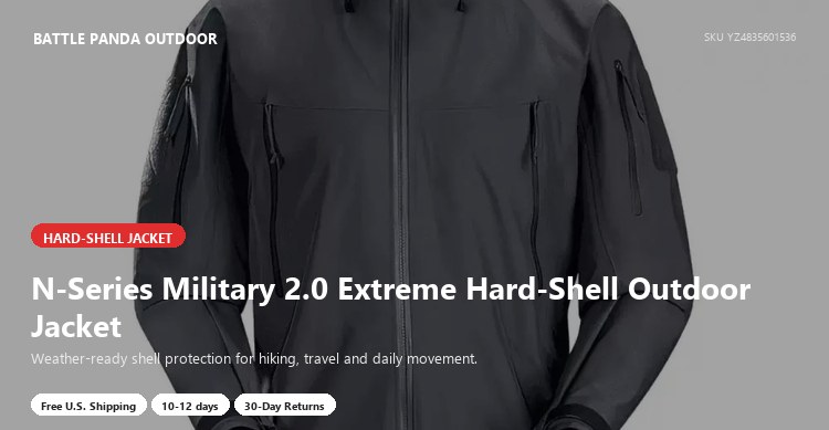 N-Series Military 2.0 Extreme Hard-Shell Outdoor Jacket detail