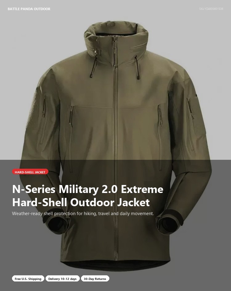 N-Series Military 2.0 Extreme Hard-Shell Outdoor Jacket detail