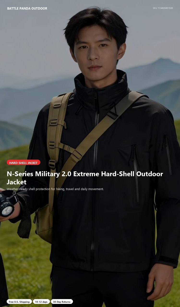 N-Series Military 2.0 Extreme Hard-Shell Outdoor Jacket detail