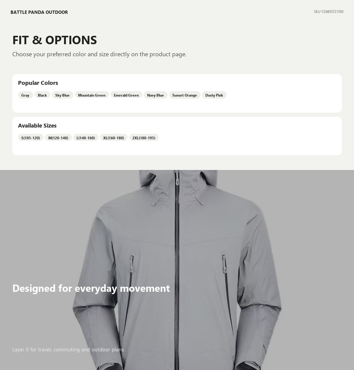 Stone 3-Layer Seam-Sealed Waterproof Jacket detail