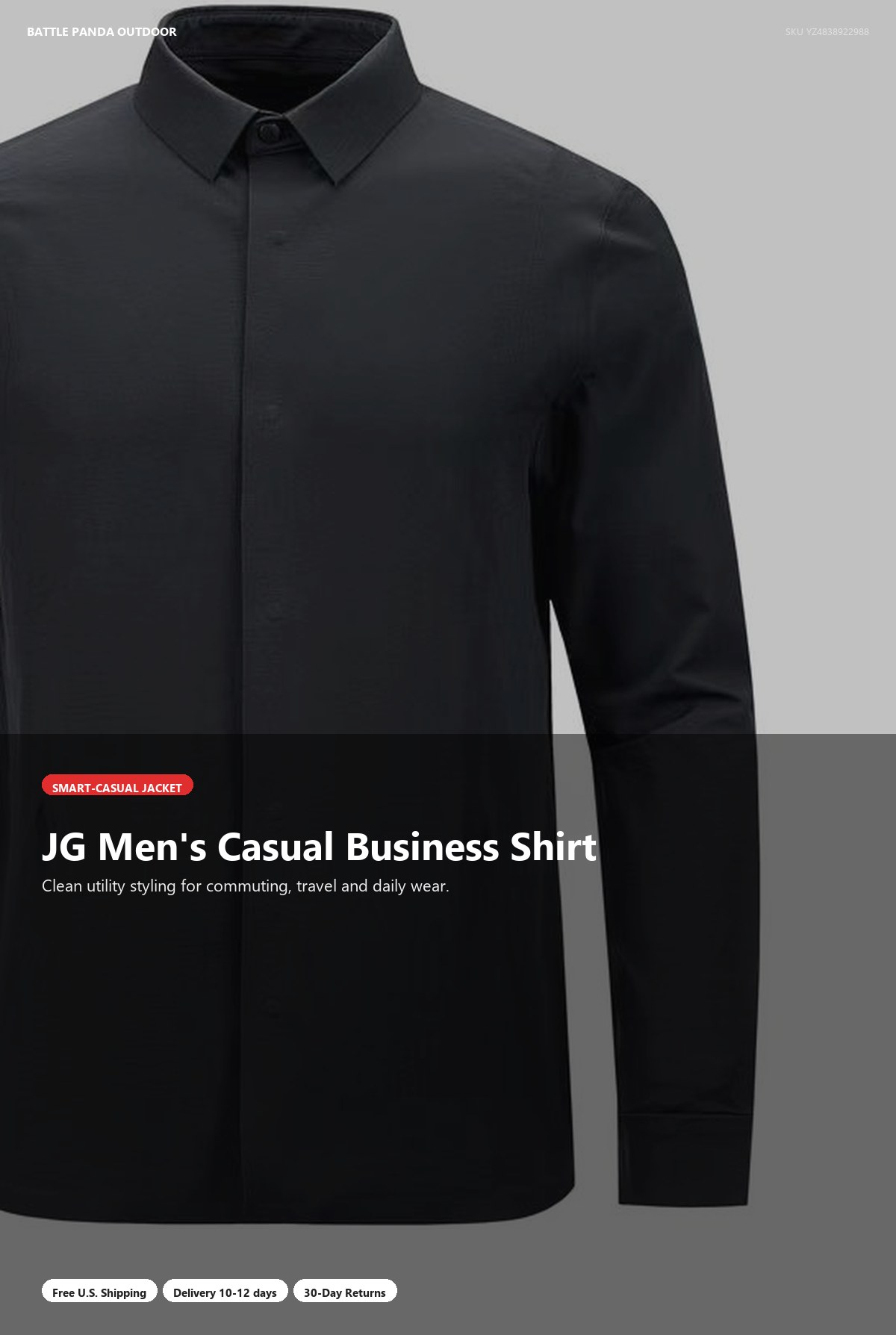 JG Men's Casual Business Shirt detail