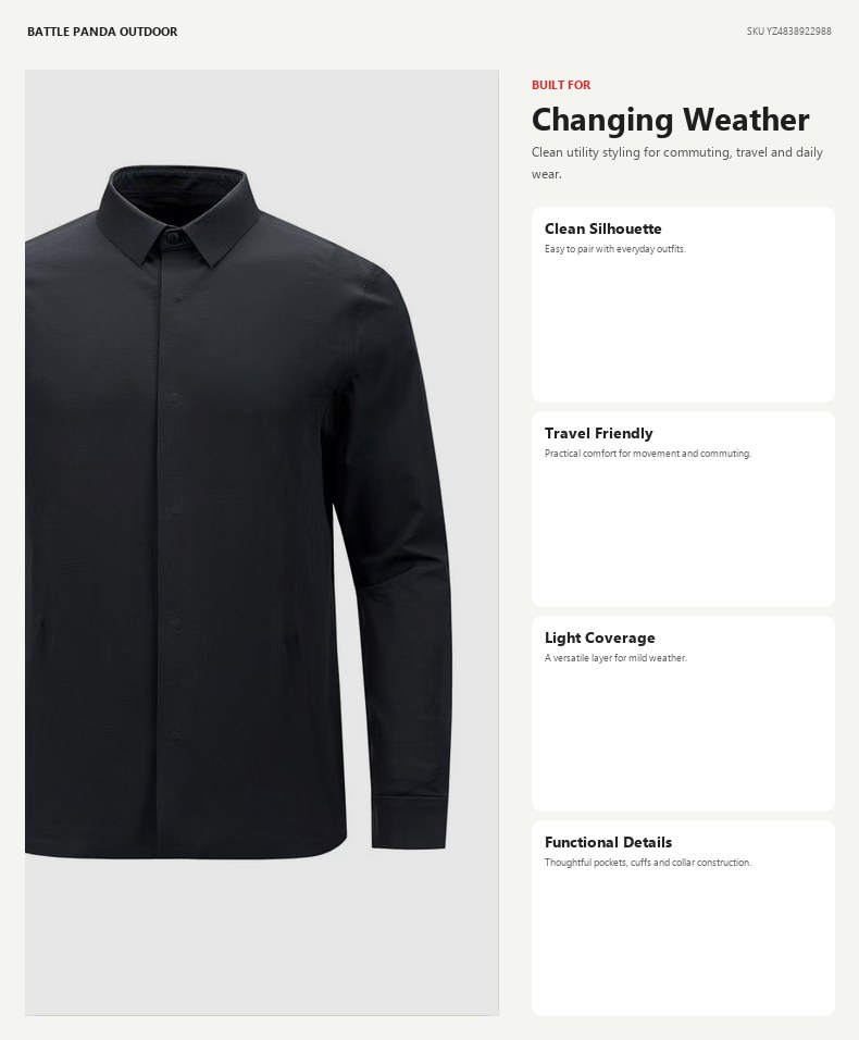JG Men's Casual Business Shirt detail