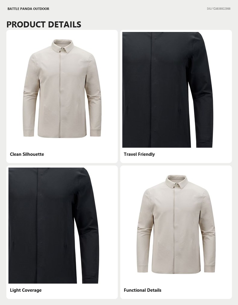 JG Men's Casual Business Shirt detail