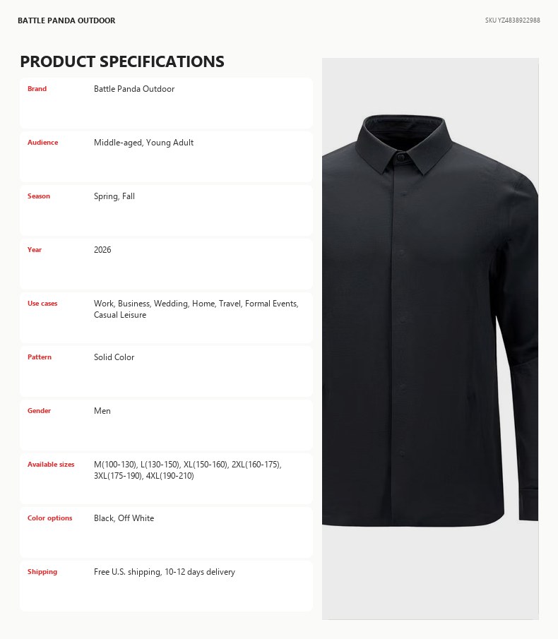 JG Men's Casual Business Shirt detail