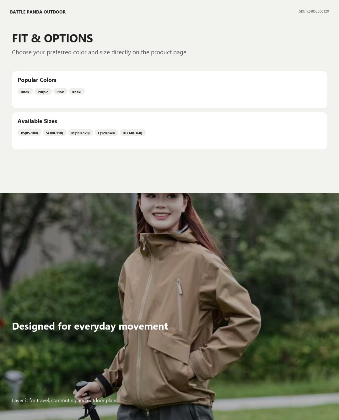N-Series Women's JK Waterproof Outdoor Jacket detail