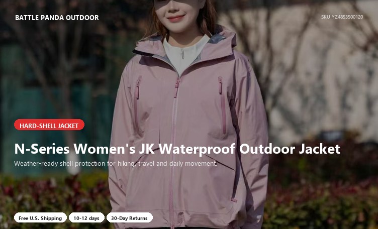 N-Series Women's JK Waterproof Outdoor Jacket detail