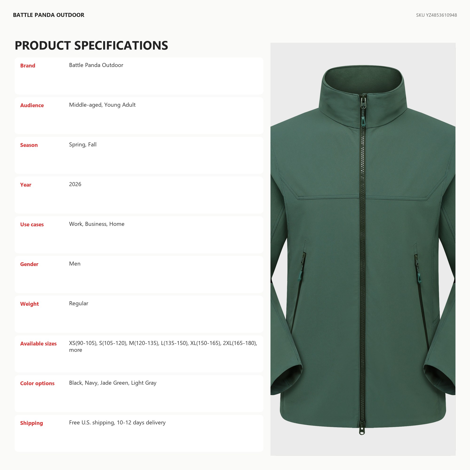 Stone M8 Stand-Collar Softshell Jacket detail