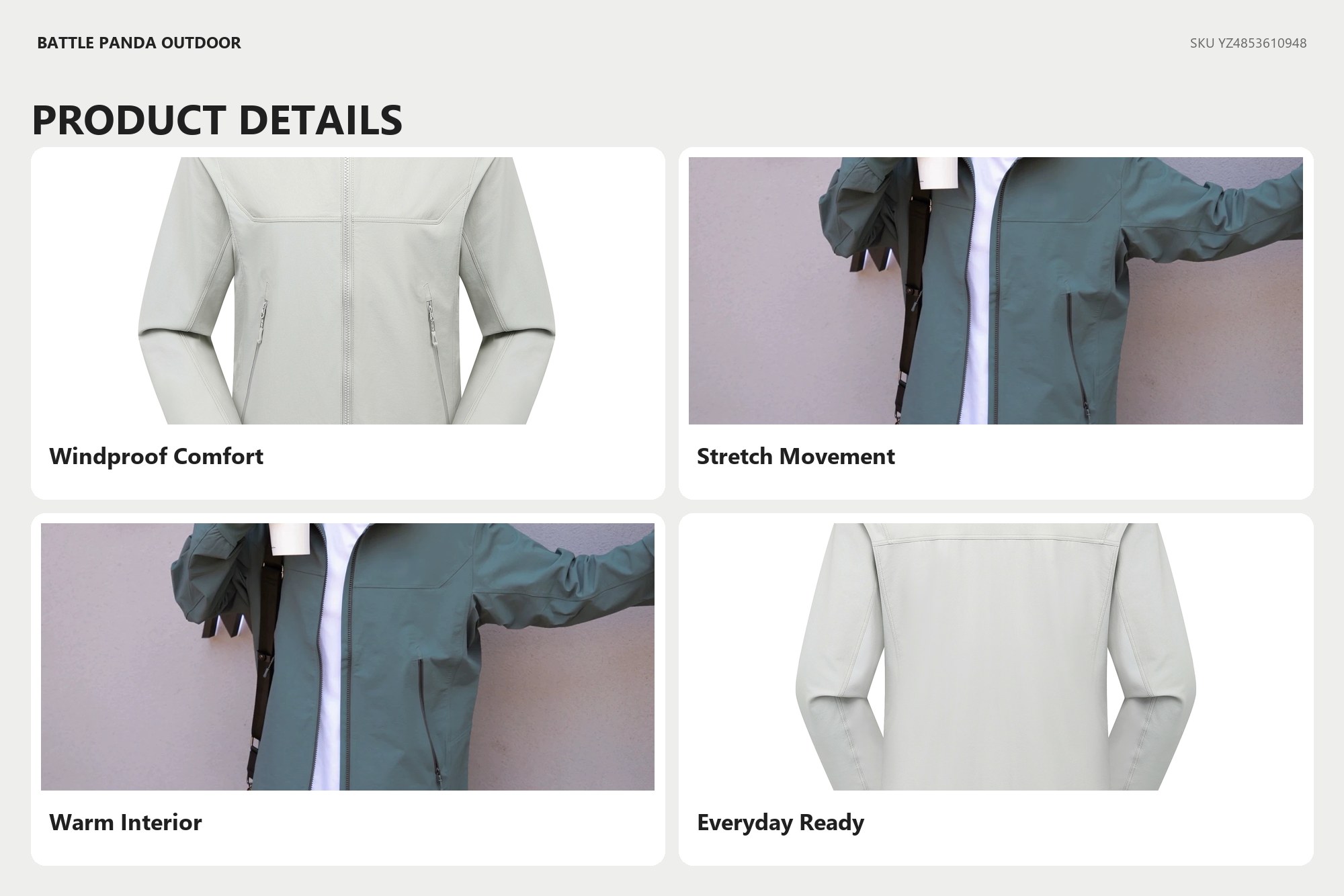 Stone M8 Stand-Collar Softshell Jacket detail