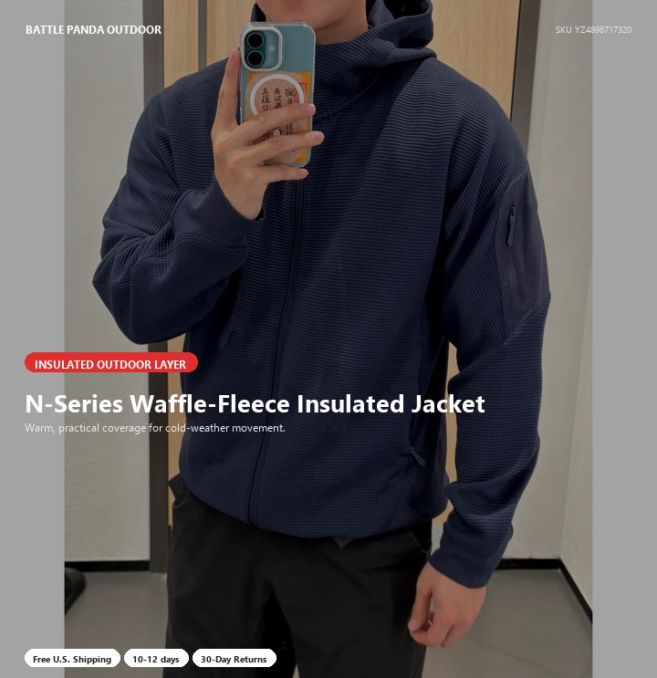 N-Series Waffle-Fleece Insulated Jacket detail