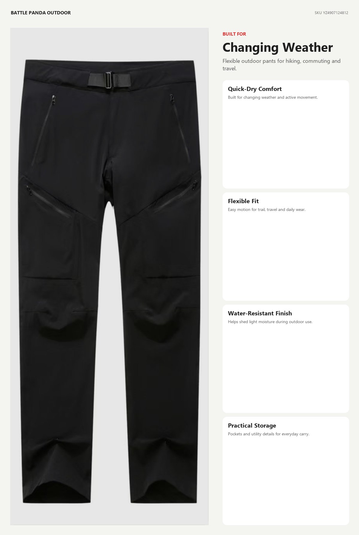 N-Series Gamma Lightweight Quick-Dry Hiking Pants detail