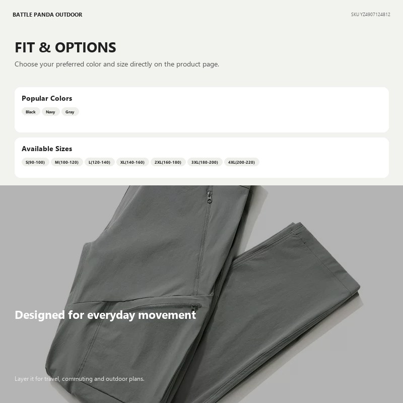 N-Series Gamma Lightweight Quick-Dry Hiking Pants detail