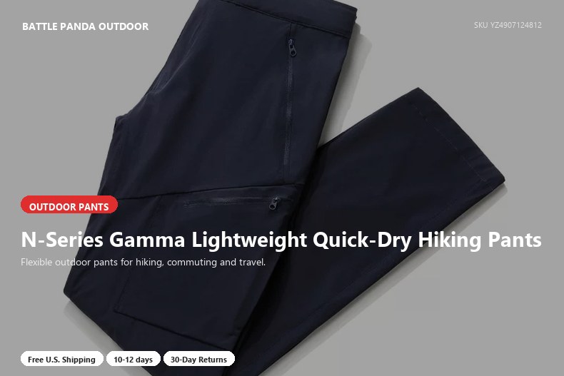 N-Series Gamma Lightweight Quick-Dry Hiking Pants detail