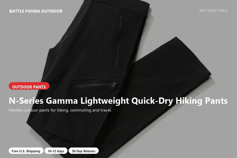 N-Series Gamma Lightweight Quick-Dry Hiking Pants detail