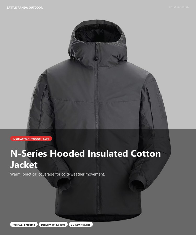 N-Series Hooded Insulated Cotton Jacket detail
