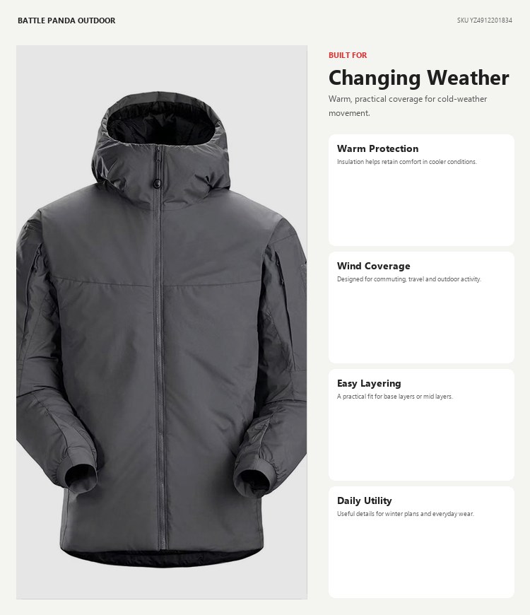 N-Series Hooded Insulated Cotton Jacket detail