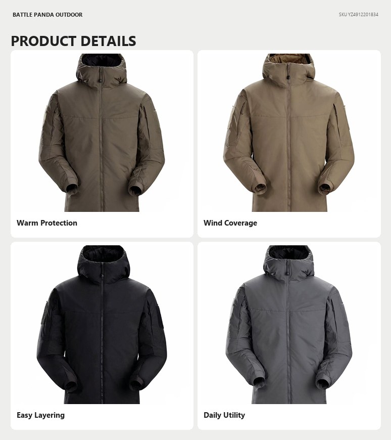 N-Series Hooded Insulated Cotton Jacket detail