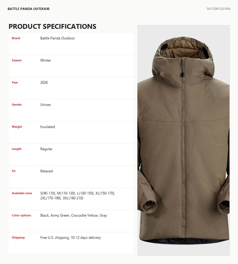 N-Series Hooded Insulated Cotton Jacket detail