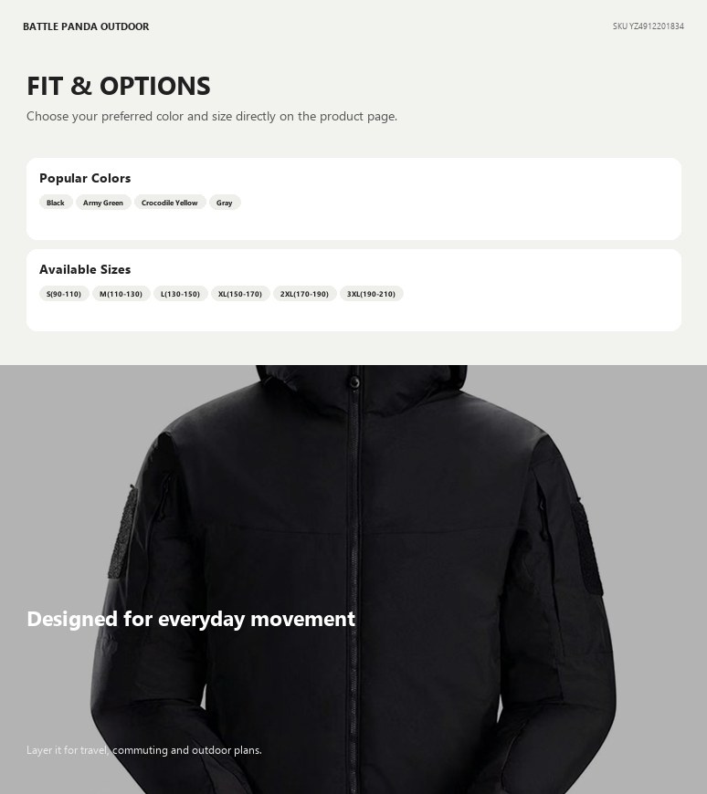N-Series Hooded Insulated Cotton Jacket detail