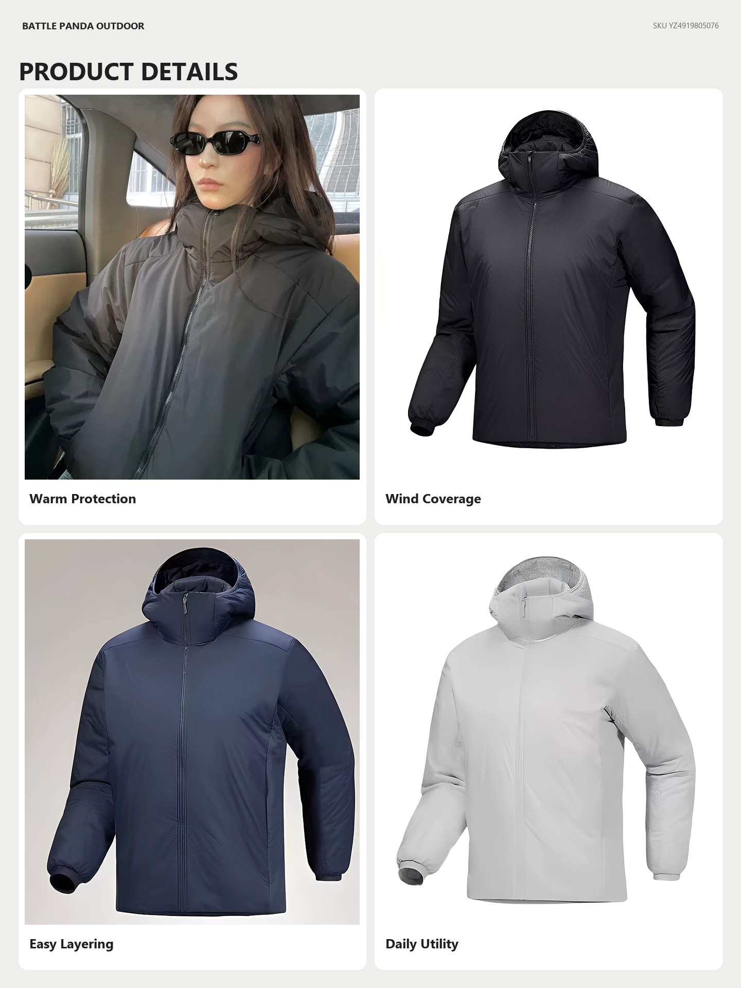 N-Series Thermal Hooded Insulated Jacket detail