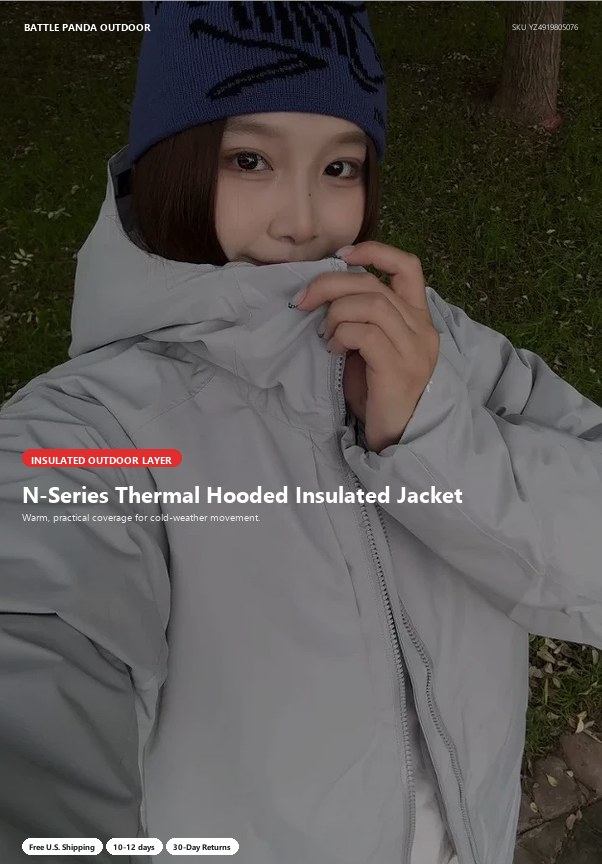 N-Series Thermal Hooded Insulated Jacket detail