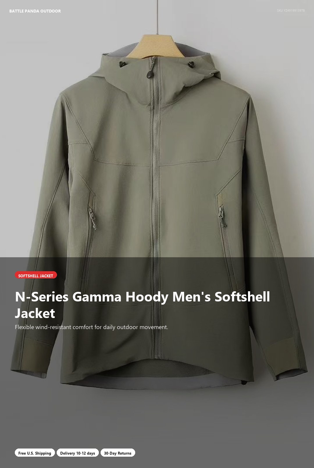 N-Series Gamma Hoody Men's Softshell Jacket detail