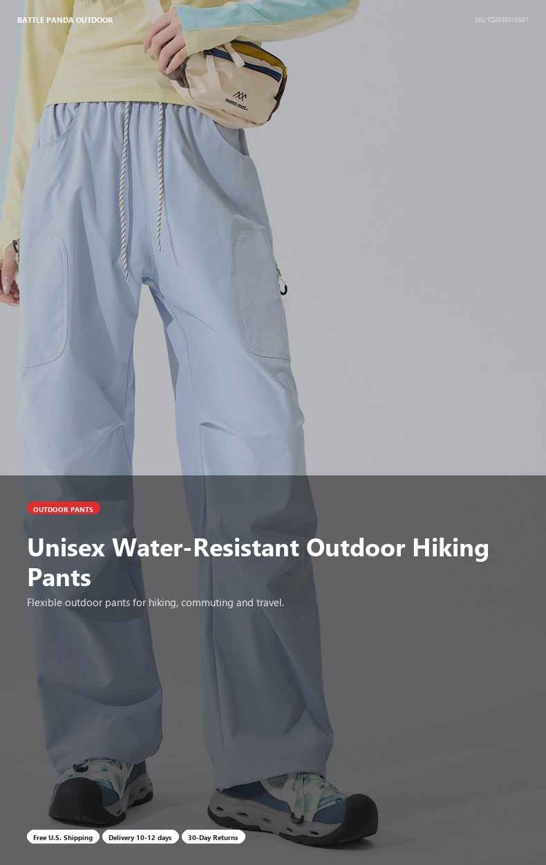 Unisex Water-Resistant Outdoor Hiking Pants detail