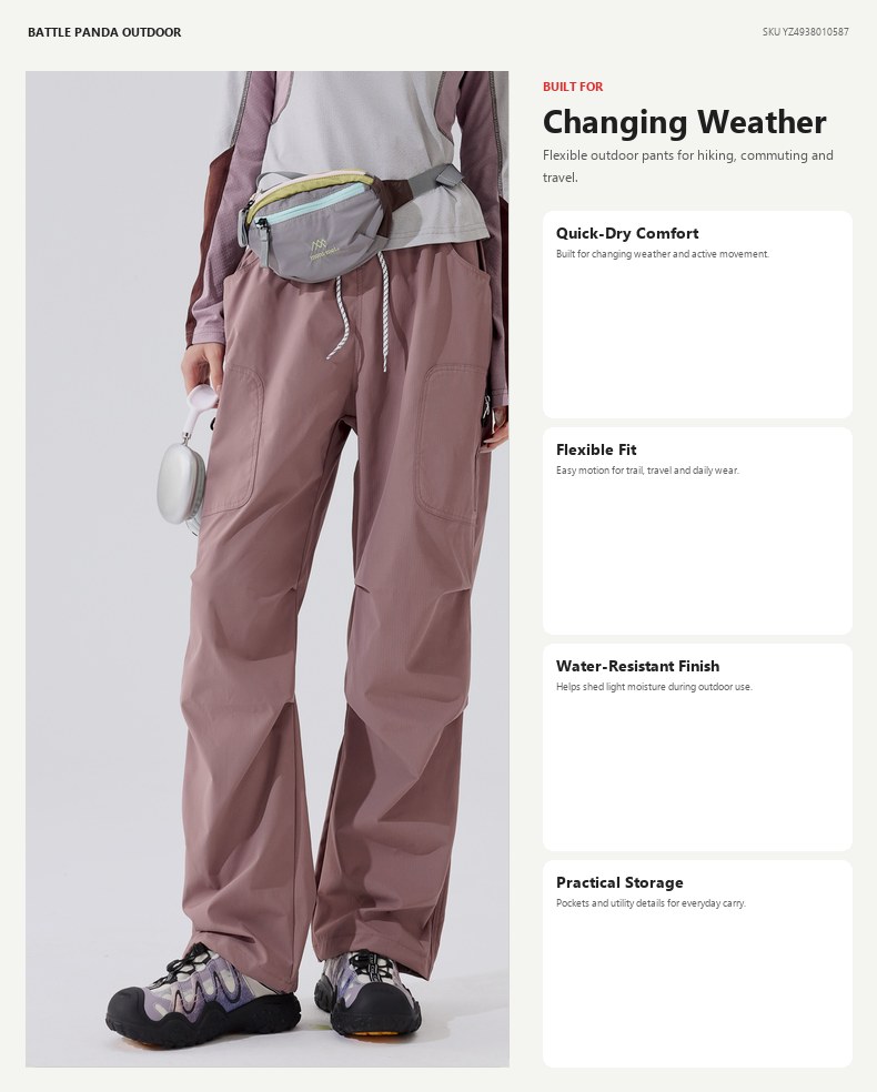 Unisex Water-Resistant Outdoor Hiking Pants detail