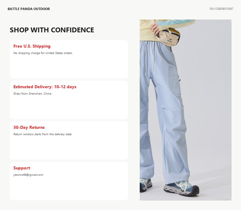Unisex Water-Resistant Outdoor Hiking Pants detail
