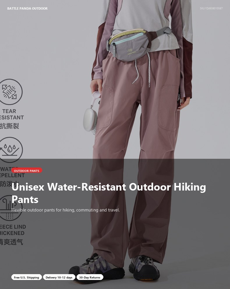 Unisex Water-Resistant Outdoor Hiking Pants detail