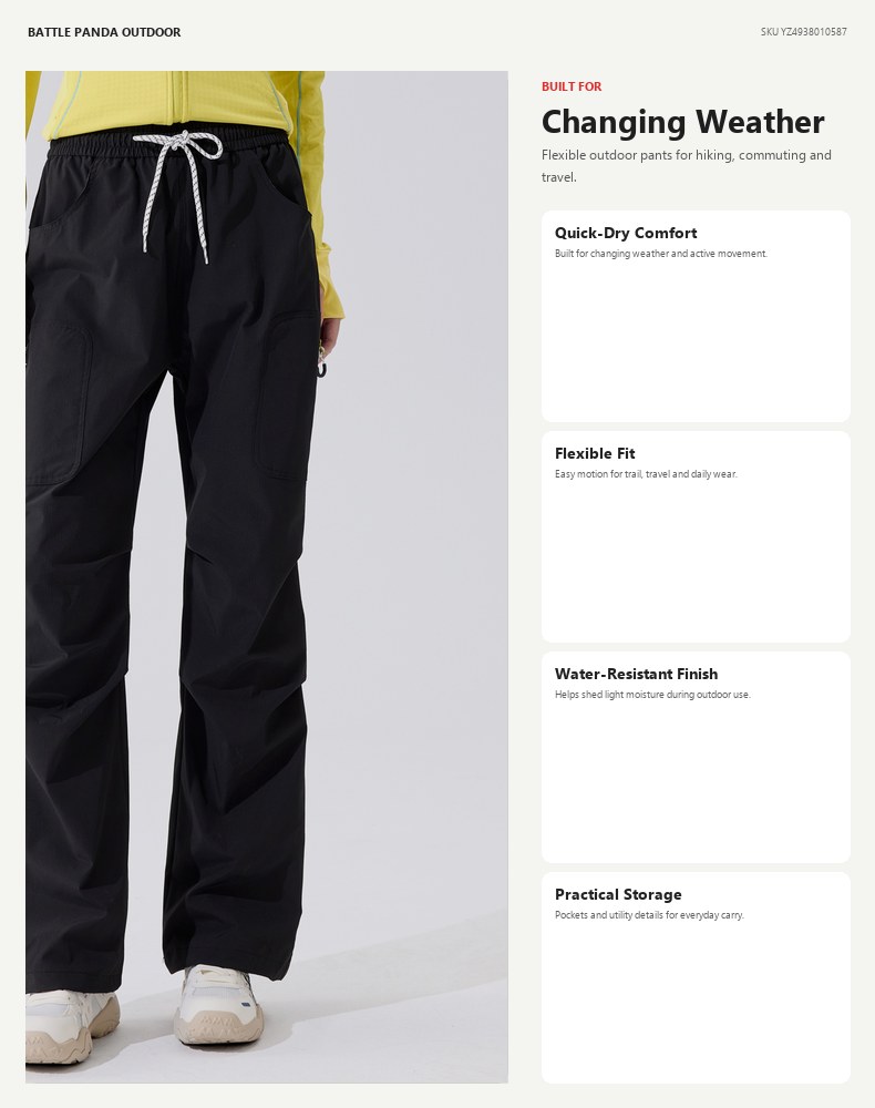 Unisex Water-Resistant Outdoor Hiking Pants detail