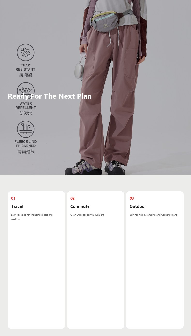 Unisex Water-Resistant Outdoor Hiking Pants detail