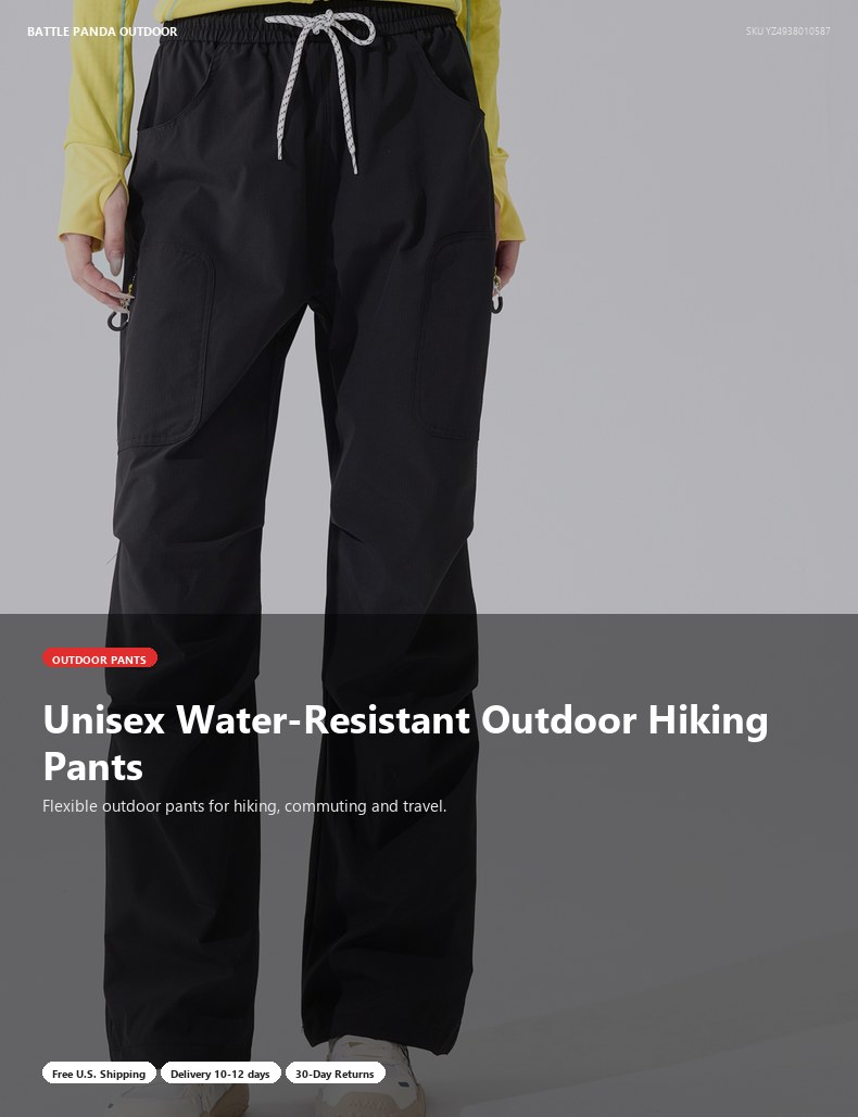 Unisex Water-Resistant Outdoor Hiking Pants detail