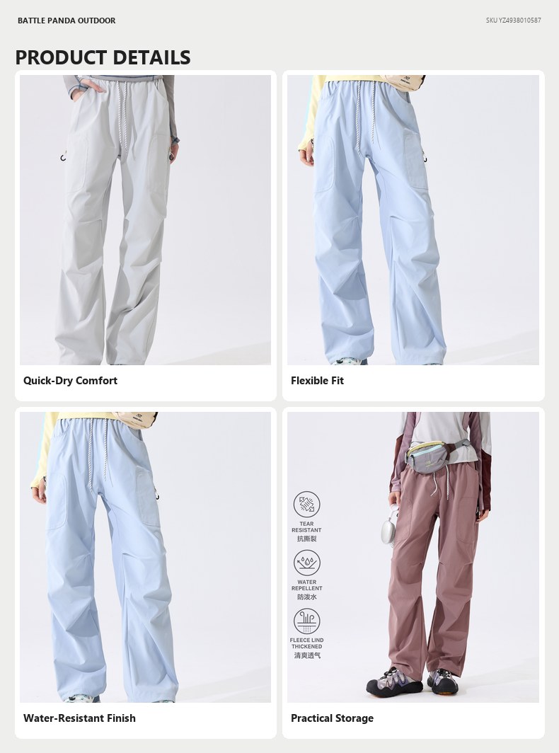 Unisex Water-Resistant Outdoor Hiking Pants detail