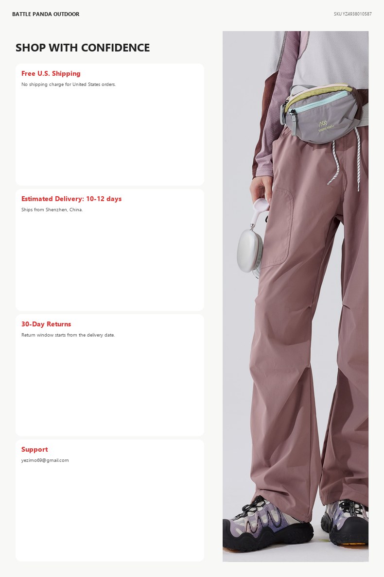Unisex Water-Resistant Outdoor Hiking Pants detail