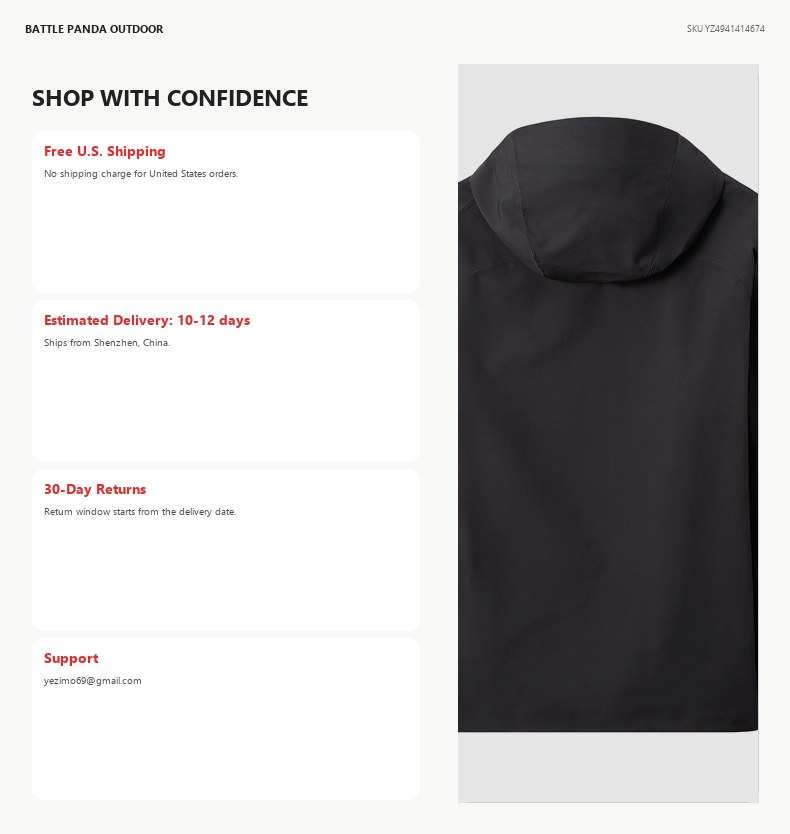 Men's Fleece-Lined Waterproof Softshell Hiking Jacket detail