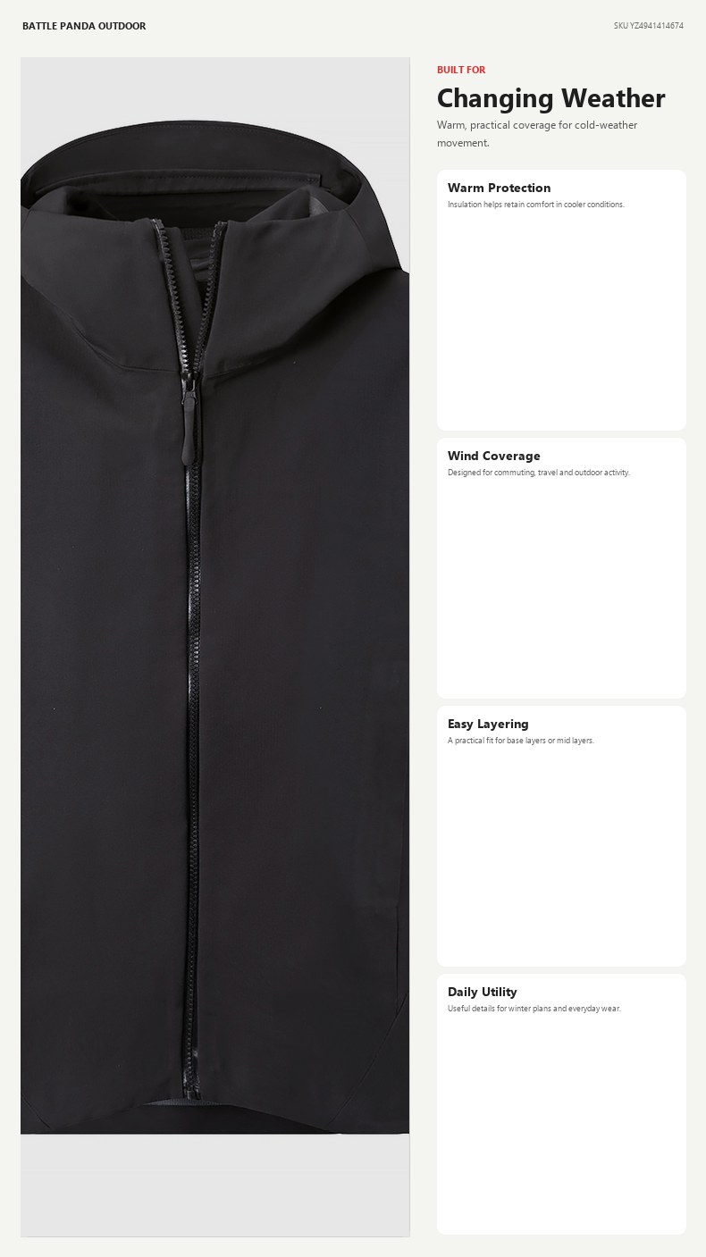 Men's Fleece-Lined Waterproof Softshell Hiking Jacket detail