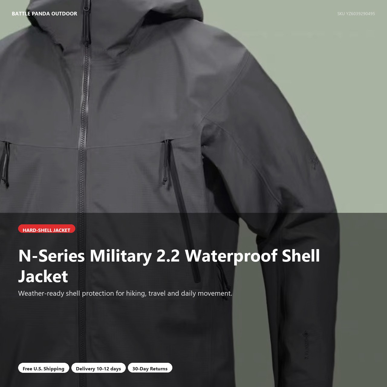 N-Series Military 2.2 Waterproof Shell Jacket detail