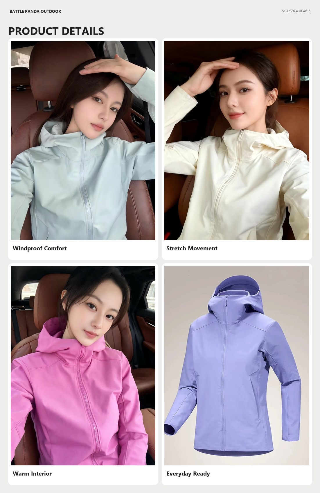 N-Series Women's Hoody Softshell Jacket detail