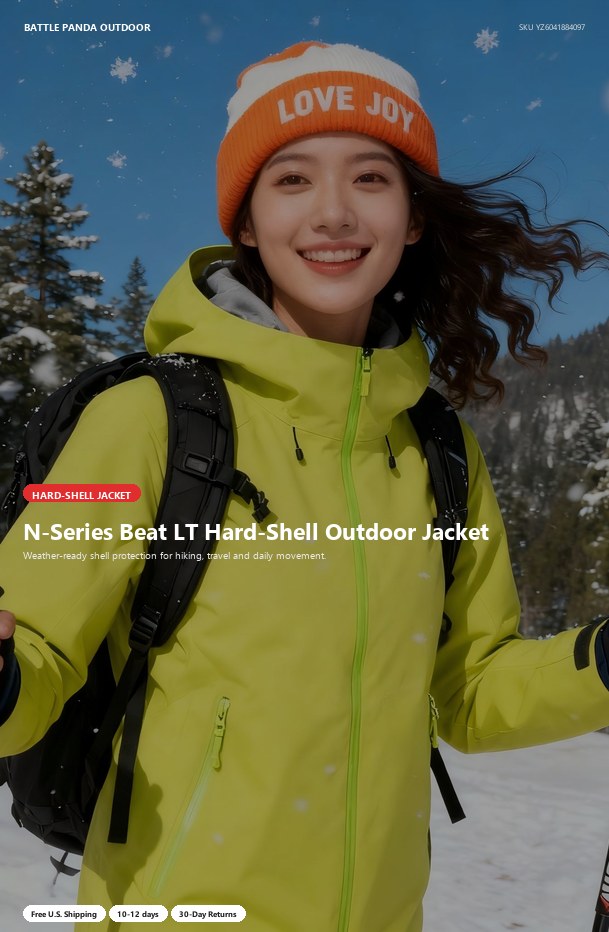 N-Series Beat LT Hard-Shell Outdoor Jacket detail