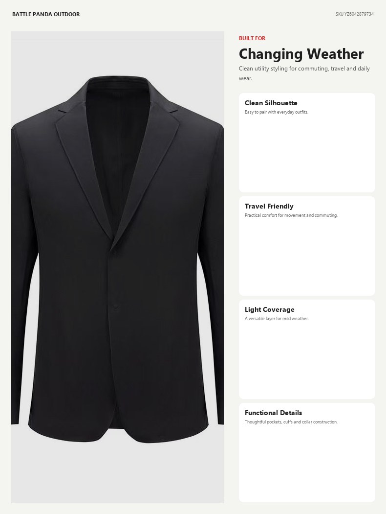 Men's Casual Blazer Jacket detail