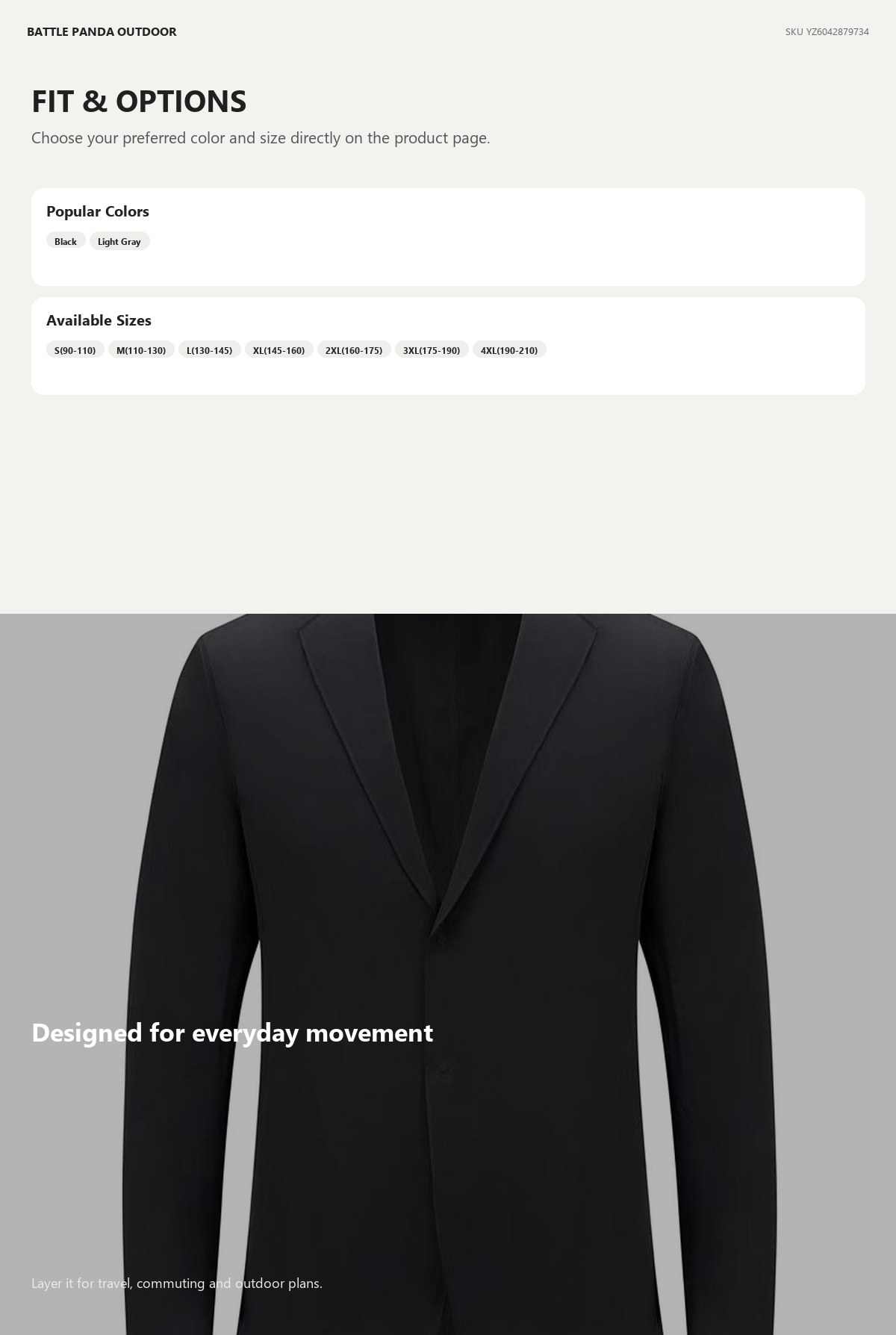 Men's Casual Blazer Jacket detail