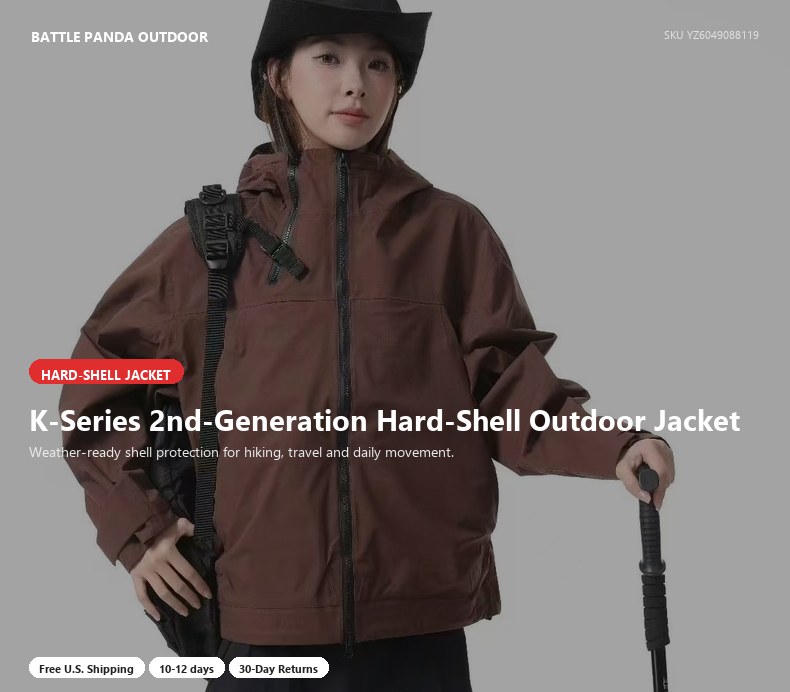 K-Series 2nd-Generation Hard-Shell Outdoor Jacket detail