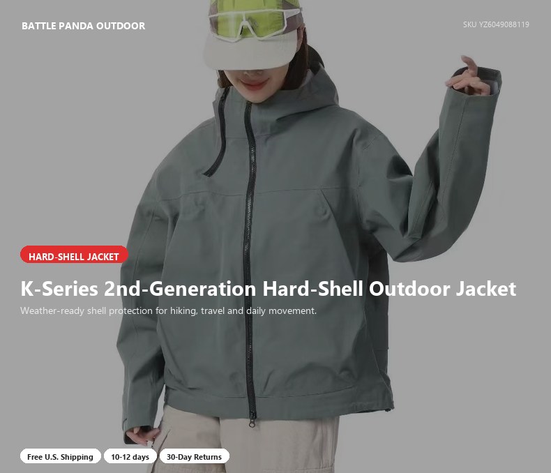 K-Series 2nd-Generation Hard-Shell Outdoor Jacket detail