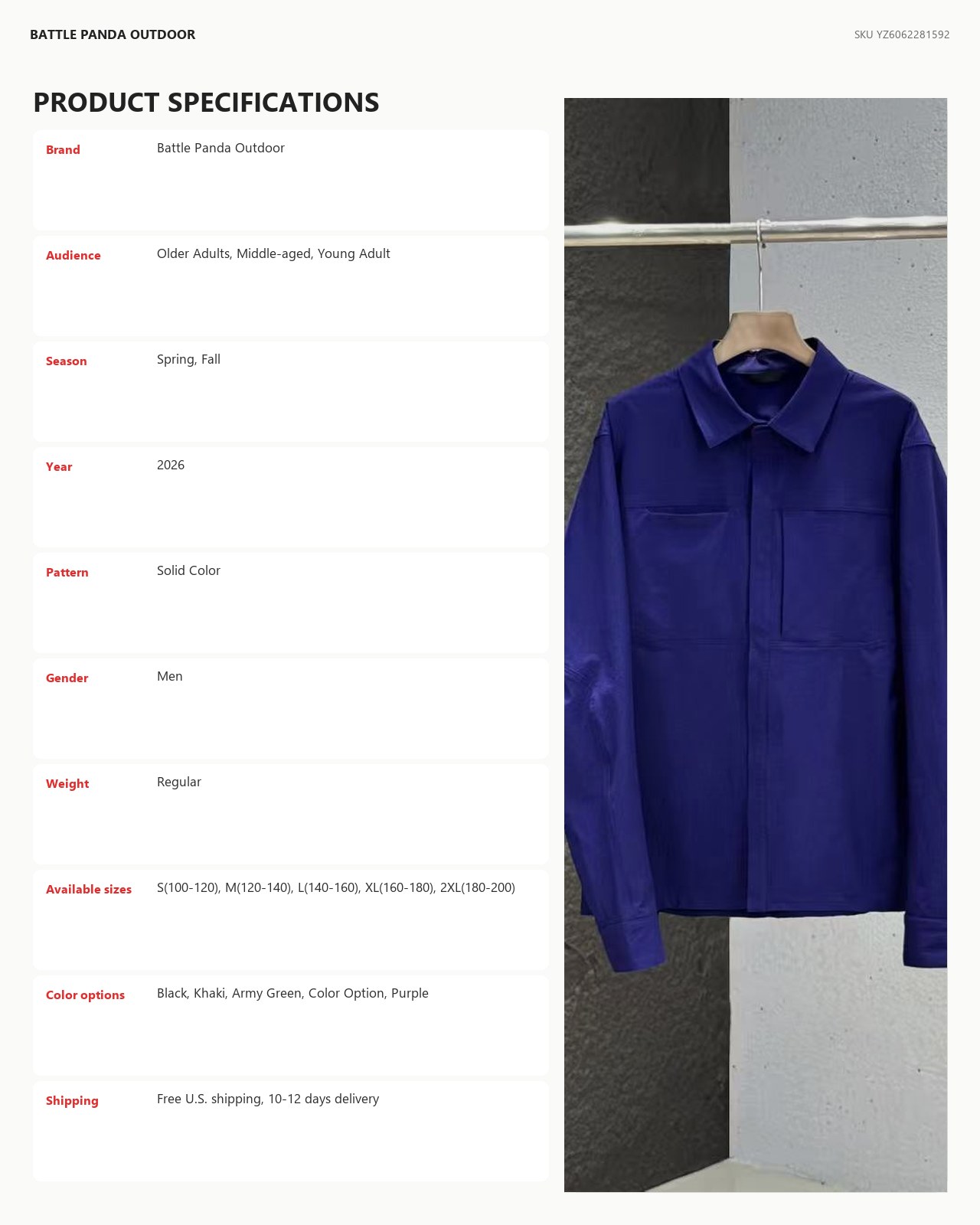 N-Series Men's Collared Business Shirt Jacket detail