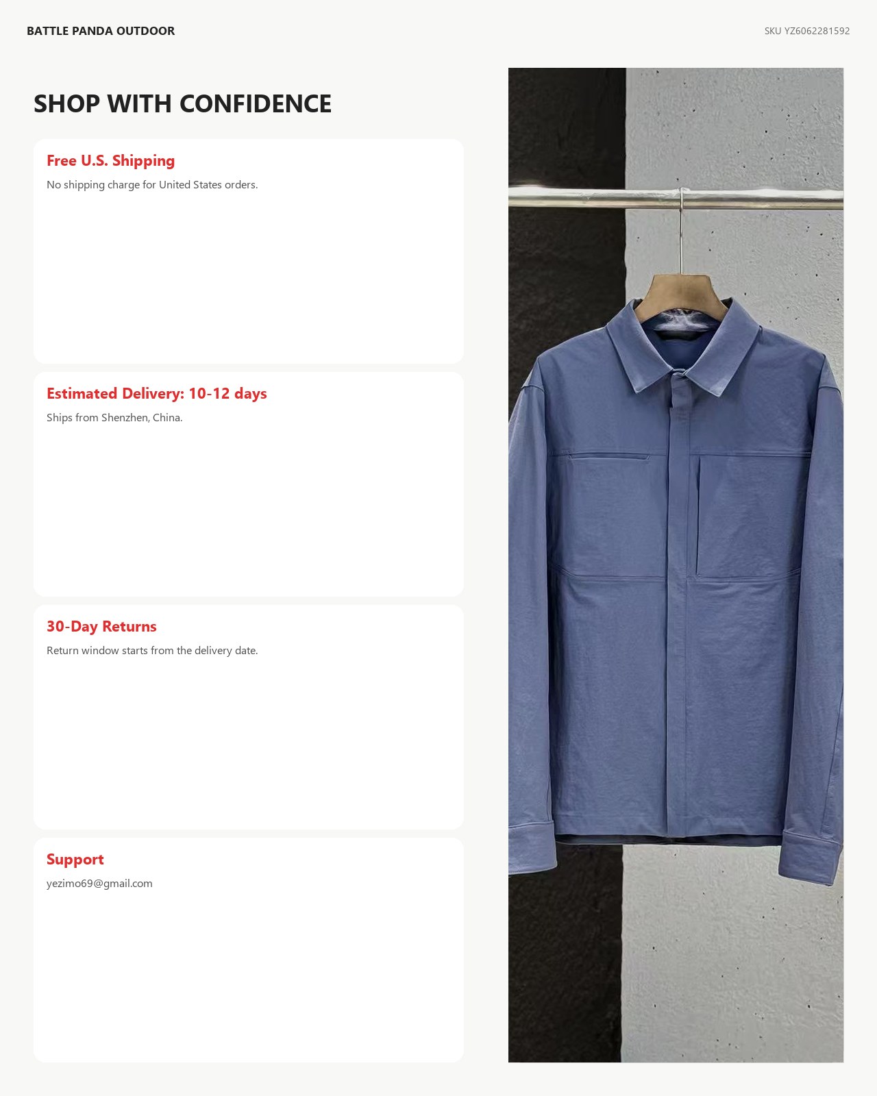 N-Series Men's Collared Business Shirt Jacket detail